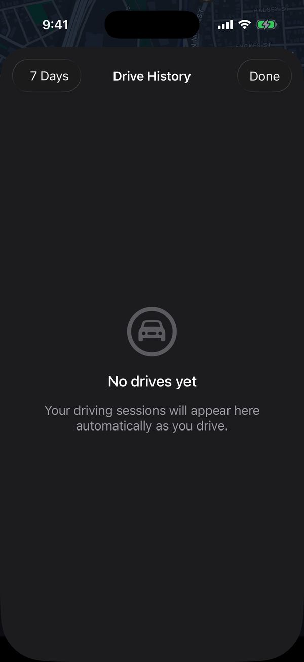 Drive History screen in Berth